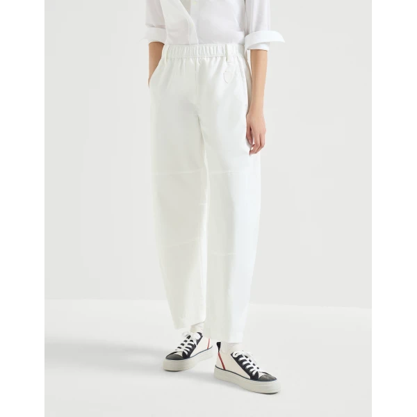 Brunello Cucinelli Ergonomic track trousers in White, view 2