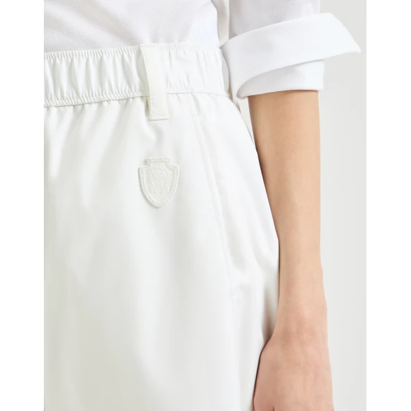 Brunello Cucinelli Ergonomic track trousers in White, view 4