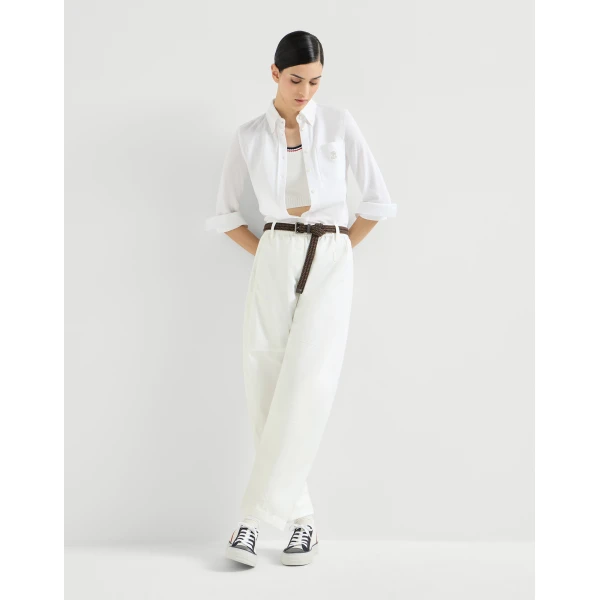 Brunello Cucinelli Ergonomic track trousers in White, view 5