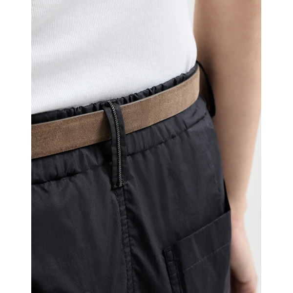 Brunello Cucinelli Five-pocket Track trousers in Black, view 4