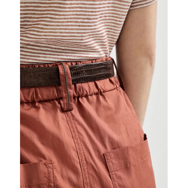 Brunello Cucinelli Five-pocket Track trousers in Orange, view 4