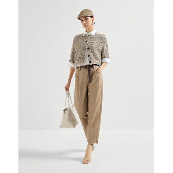 Brunello Cucinelli Five-pocket Track trousers in Sand, view 6