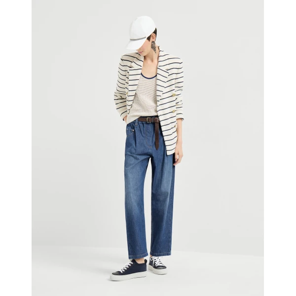 Brunello Cucinelli Five-pocket trousers in Dark Denim, view 6