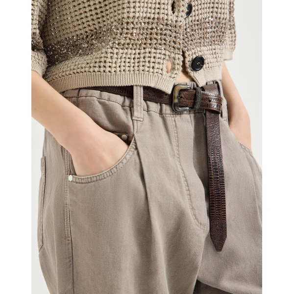 Brunello Cucinelli Five-pocket trousers in Earth, view 4