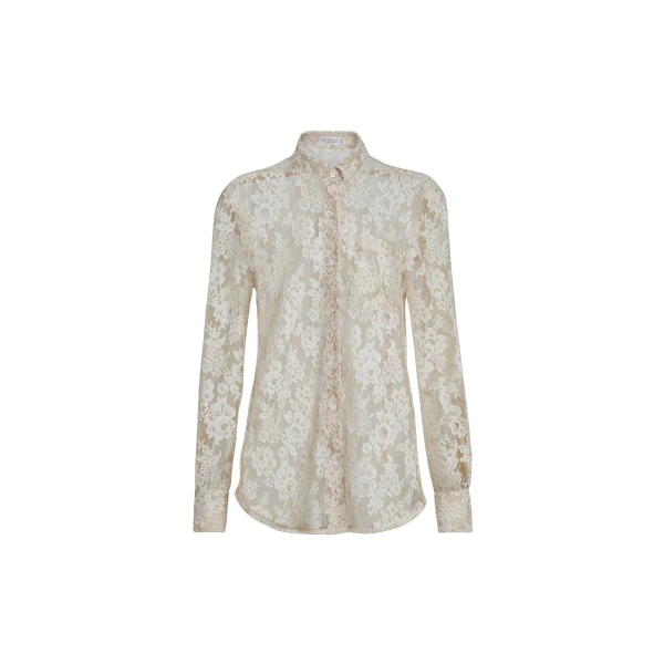 Brunello Cucinelli Flower jacquard lace shirt