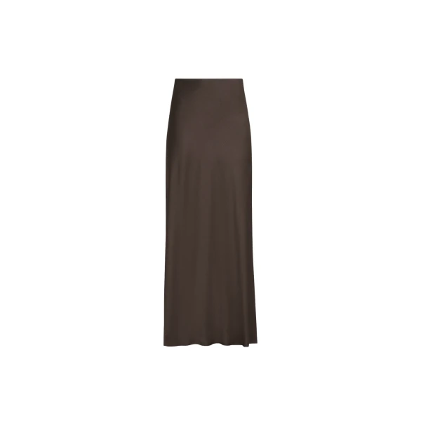 Brunello Cucinelli Fluid Bias-Cut skirt in Cocoa