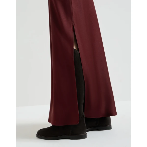 Brunello Cucinelli Fluid Bias-Cut skirt in Wine, view 4