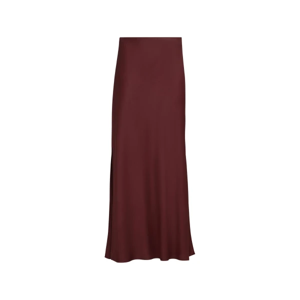 Brunello Cucinelli Fluid Bias-Cut skirt in Wine