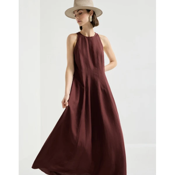 Brunello Cucinelli Fluid dress in Bordeaux, view 5