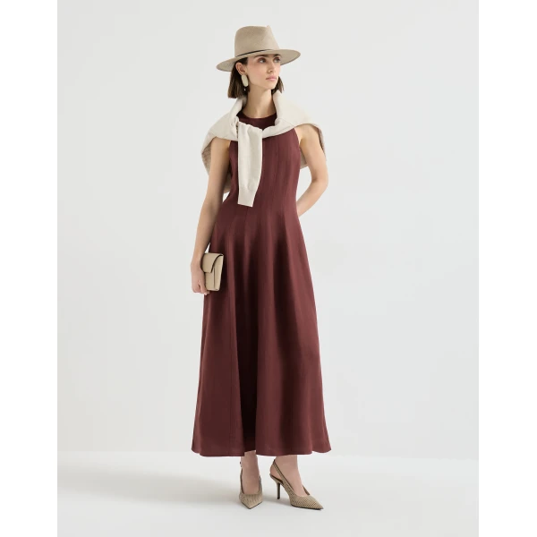 Brunello Cucinelli Fluid dress in Bordeaux, view 6