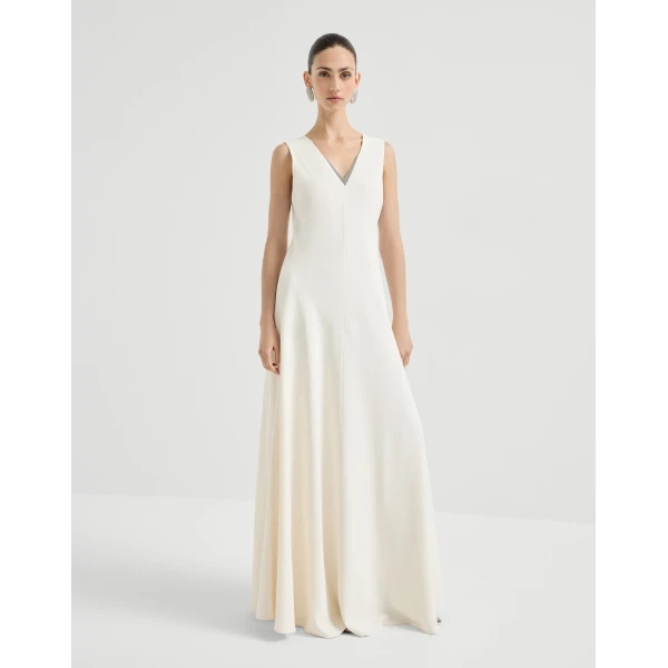 Brunello Cucinelli Fluid dress in Chalk, view 2