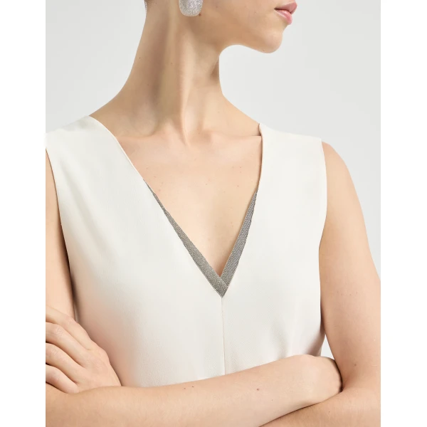 Brunello Cucinelli Fluid dress in Chalk, view 4