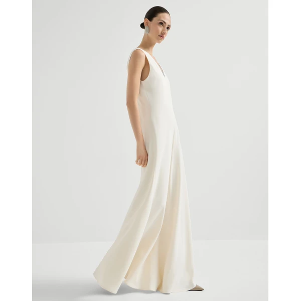 Brunello Cucinelli Fluid dress in Chalk, view 5
