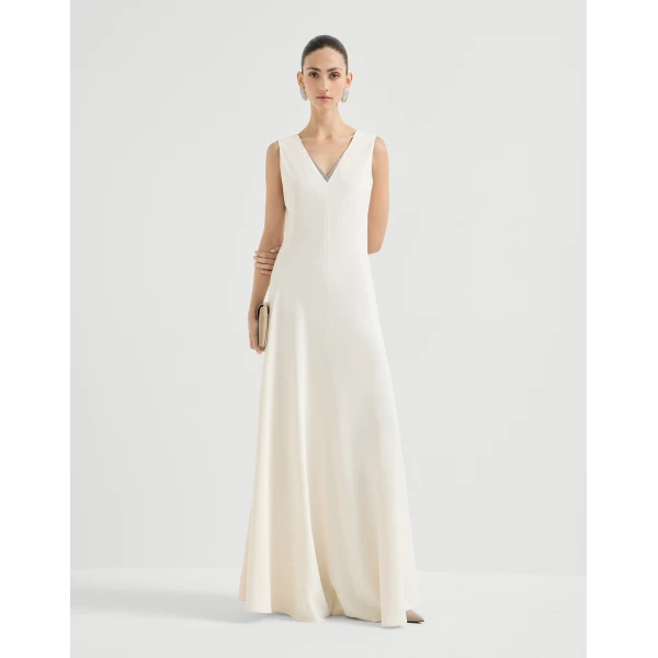 Brunello Cucinelli Fluid dress in Chalk, view 6