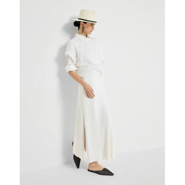 Brunello Cucinelli Fluid skirt in White, view 5