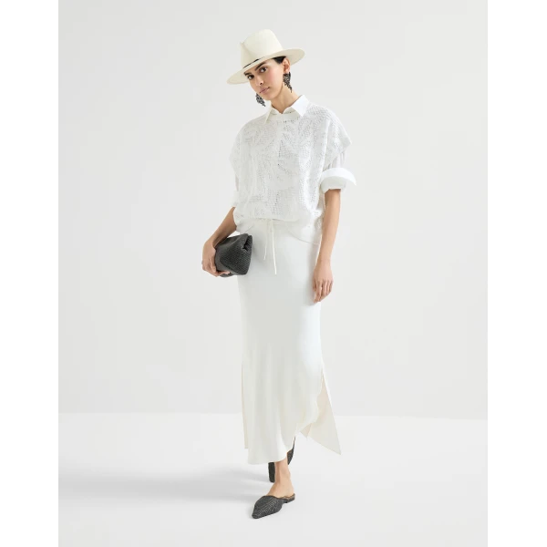 Brunello Cucinelli Fluid skirt in White, view 6