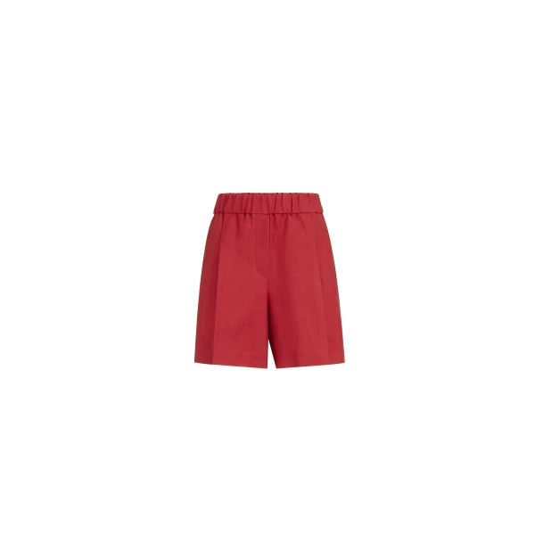 Brunello Cucinelli Fluid twill baggy shorts in Red