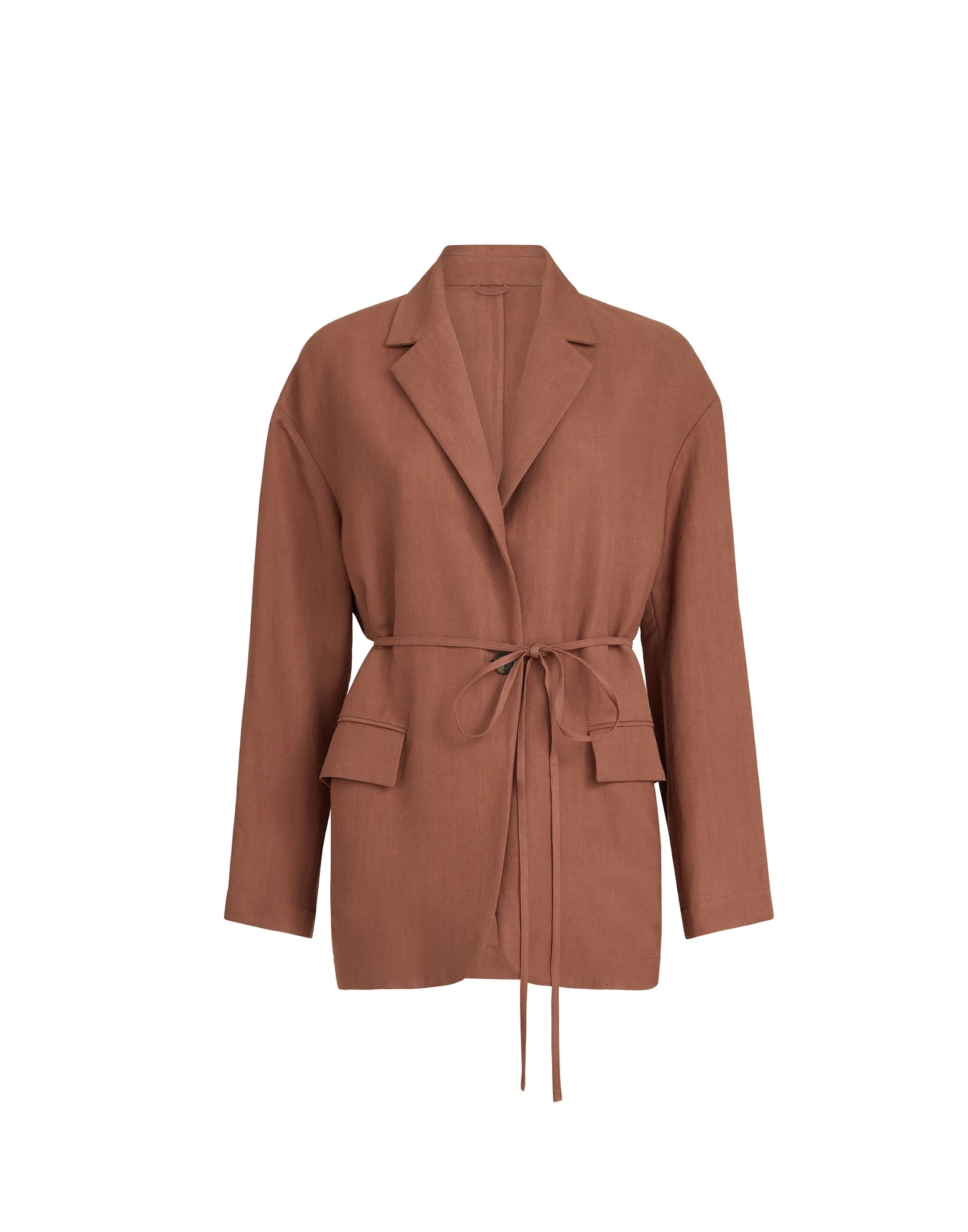 Brunello Cucinelli Fluid twill blazer in Firebrick