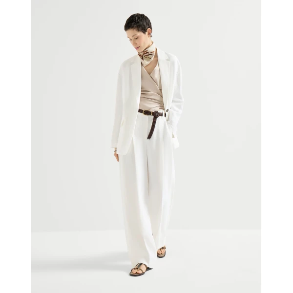 Brunello Cucinelli Fluid twill blazer in Panama, view 6