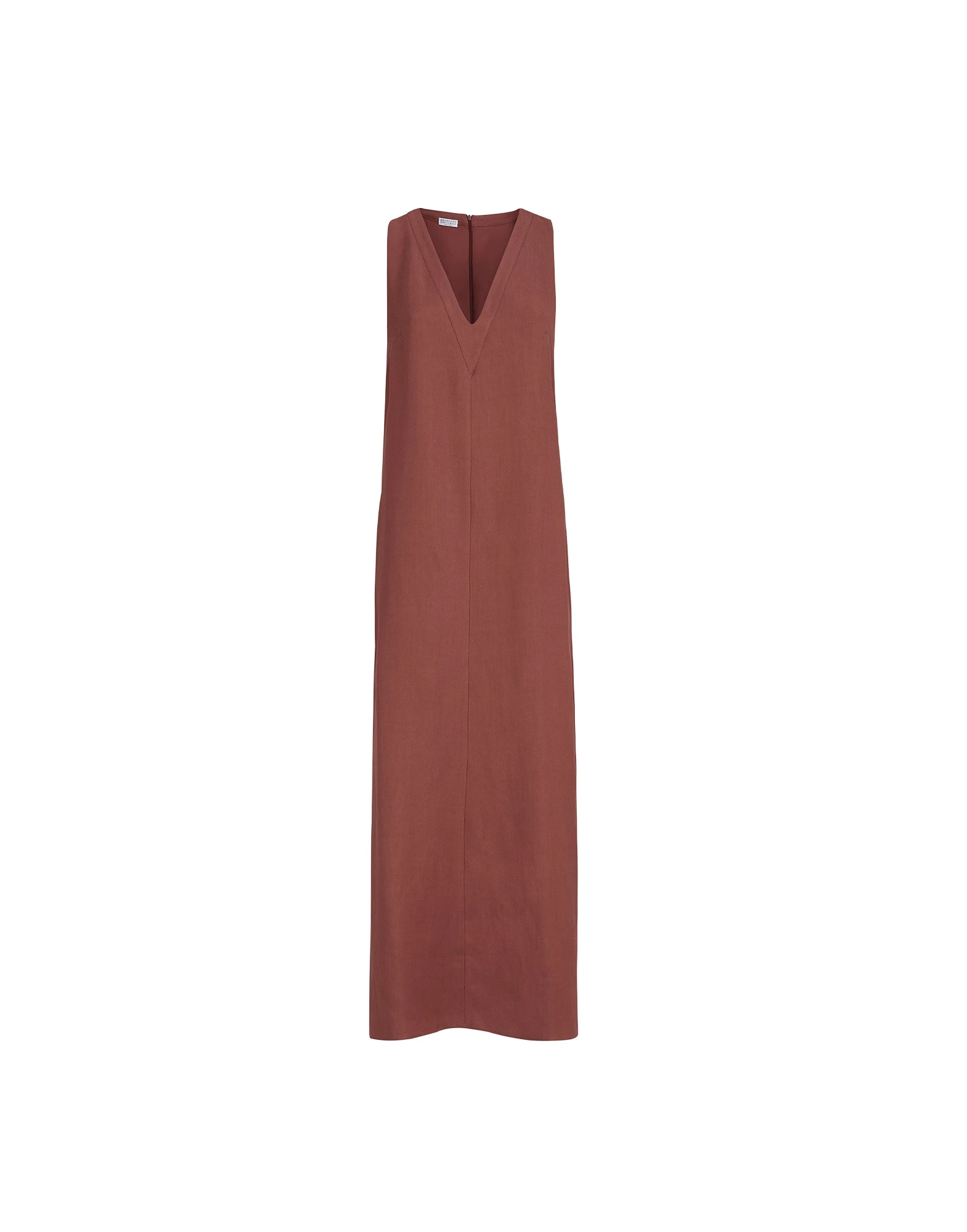 Brunello-Cucinelli-Fluid-twill-dress-in-Firebrick63000_nobg Brunello Cucinelli Fluid twill dress in Firebrick