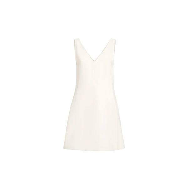 Brunello Cucinelli Fluid twill mini dress in Ivory