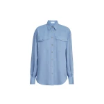 Brunello Cucinelli Fluid twill shirt in Azure