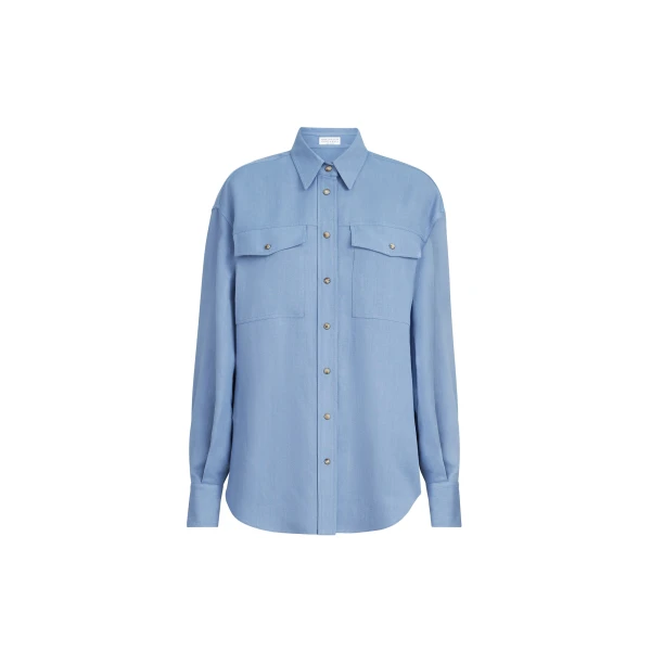 Brunello Cucinelli Fluid twill shirt in Azure