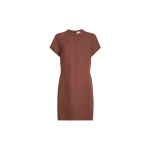 Brunello Cucinelli Fluid twill t-shirt dress in Firebrick