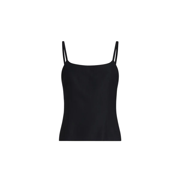 Brunello Cucinelli Fluid twill top with monili in Black