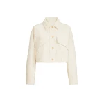 Brunello Cucinelli Fuzzy denim outerwear jacket in Ivory