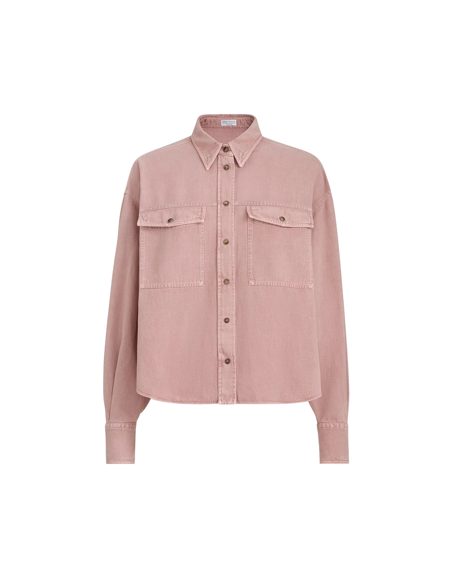 Brunello Cucinelli Garment-dyed cover shirt in Pink