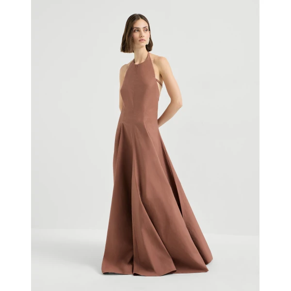 Brunello Cucinelli Halterneck dress in Firebrick, view 2