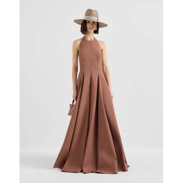Brunello Cucinelli Halterneck dress in Firebrick, view 6