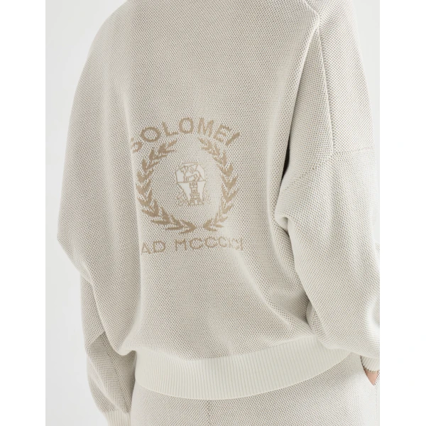 Brunello Cucinelli Honeycomb stitch sweatshirt in Panama Jacket, view 4