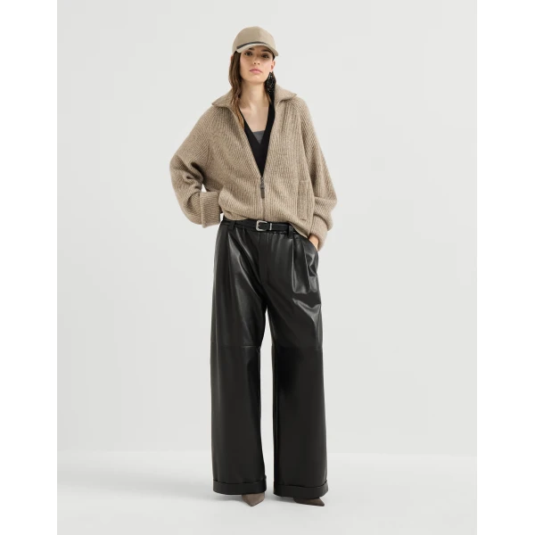 Brunello Cucinelli Jersey T-shirt with Precious Faux-Layering in Black Top, view 6
