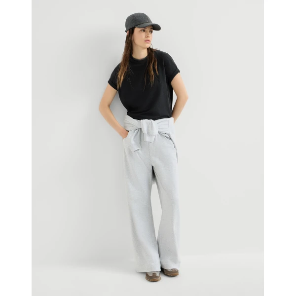 Brunello Cucinelli Jersey T-shirt with monili in Anthracite Top, view 6