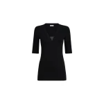 Brunello Cucinelli Jersey top with Precious Insert in Black