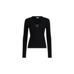Brunello Cucinelli Jersey top with Precious Insert in Black