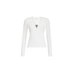 Brunello Cucinelli Jersey top with Precious Insert in White