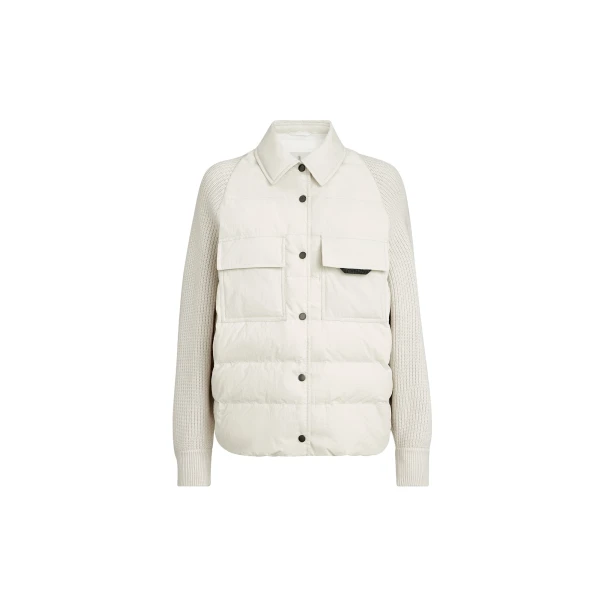 Brunello Cucinelli Knit down coat in Ivory