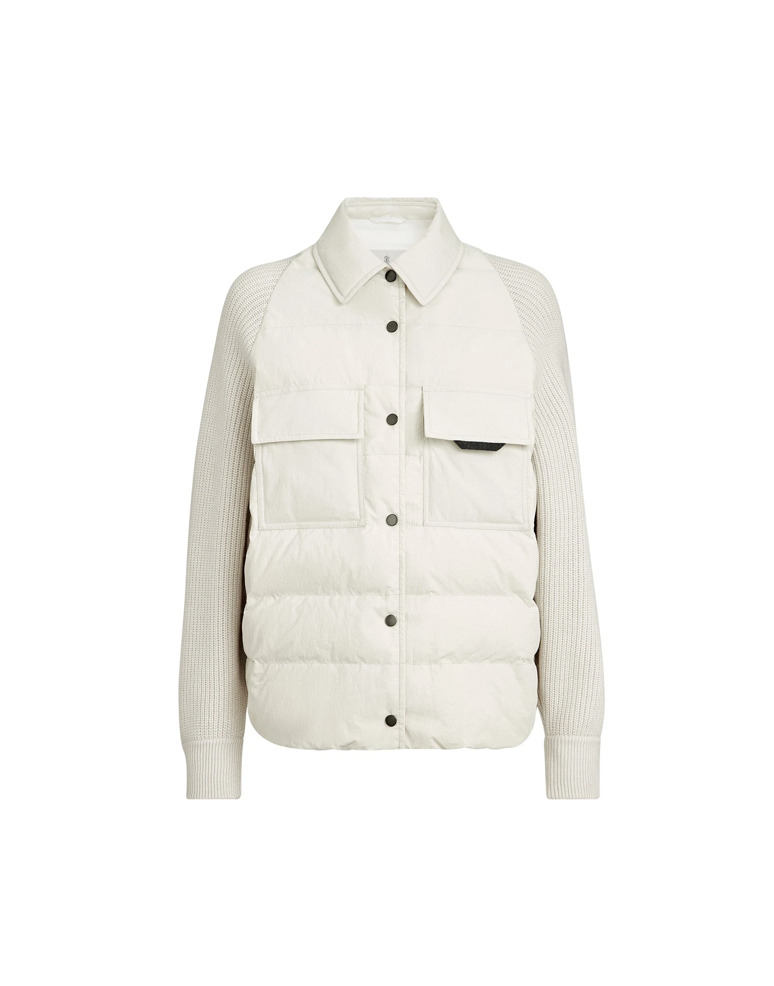 Brunello Cucinelli Knit down coat in Ivory