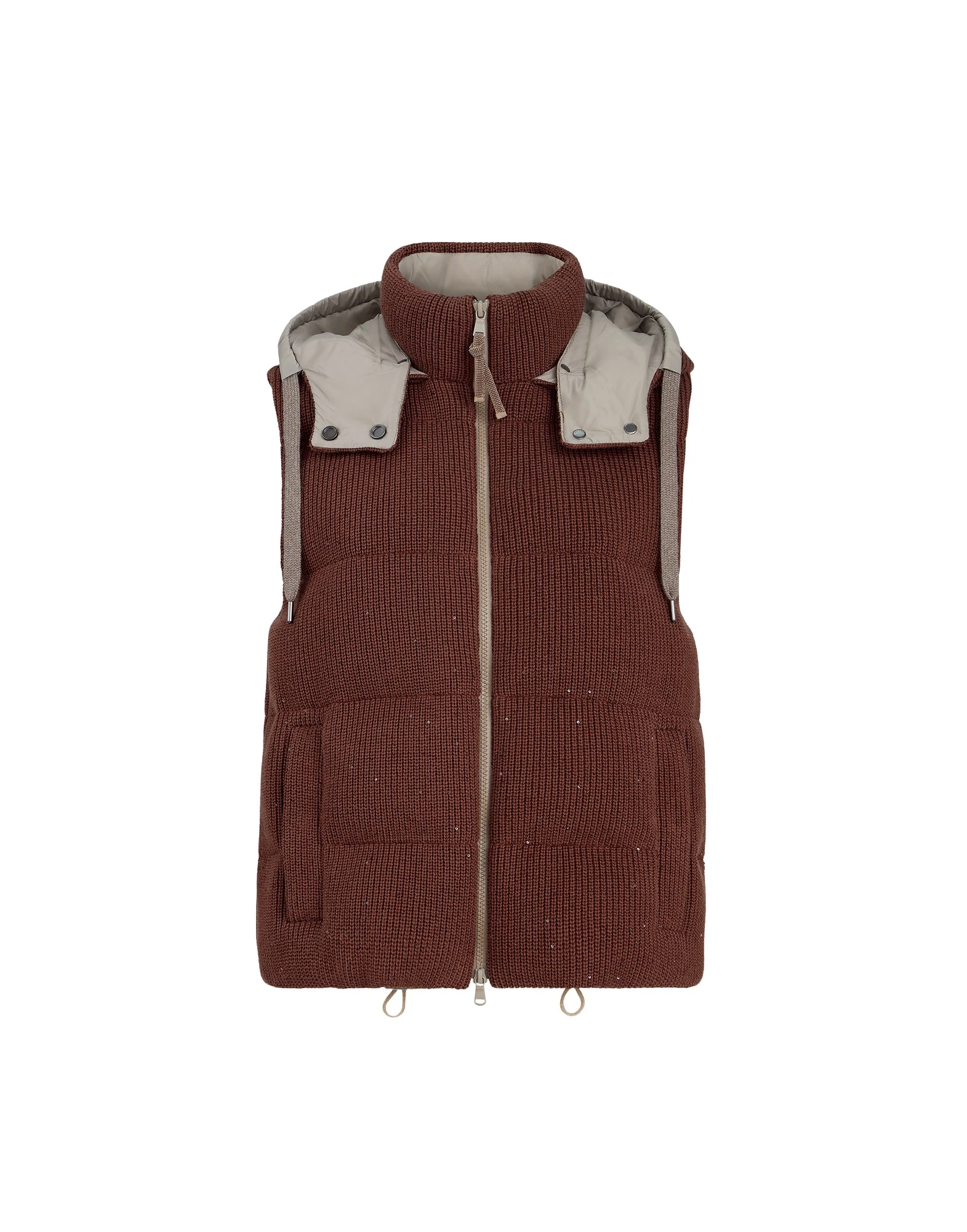 Brunello Cucinelli Knit down vest in Bordeaux