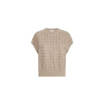 Brunello Cucinelli Knit with dazzling windowpane embroidery