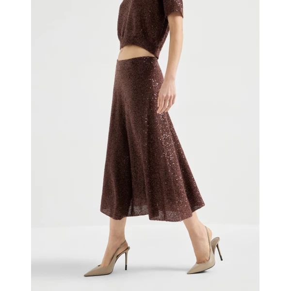 Brunello Cucinelli Knitted skirt in Bordeaux, view 5