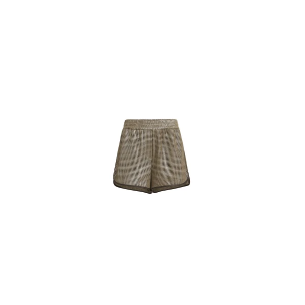 Brunello Cucinelli Leather shorts in Khaki