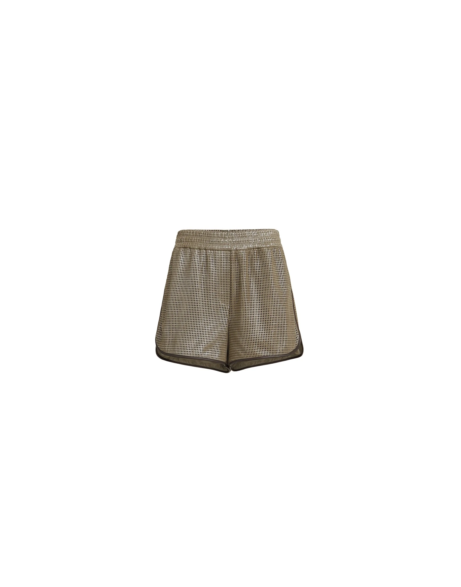 Leather shorts in Khaki