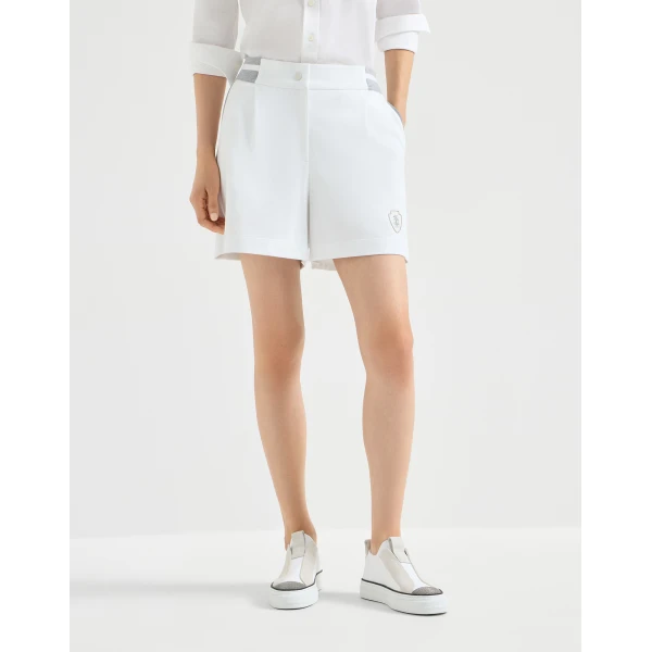 Brunello Cucinelli Lightweight French terry shorts in White, view 2