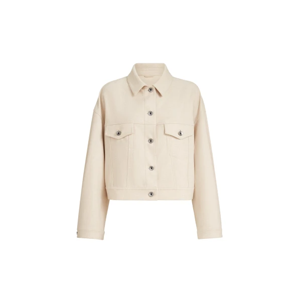 Brunello Cucinelli Lightweight cloth outerwear jacket in Sand