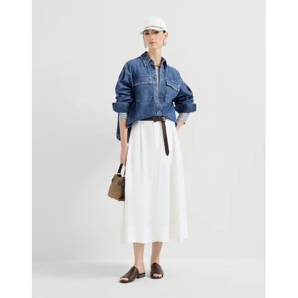 Brunello Cucinelli Lightweight denim shirt in Denim, view 6
