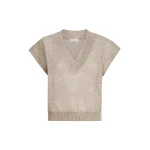 Brunello Cucinelli Linen and cotton Diamond yarn sweater in Light Brown